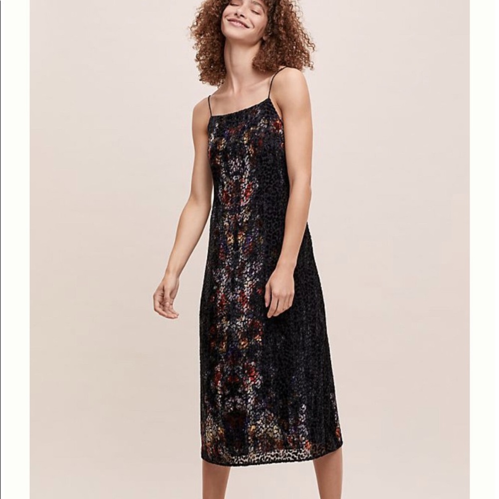 Kachel velvet burnout slip dress